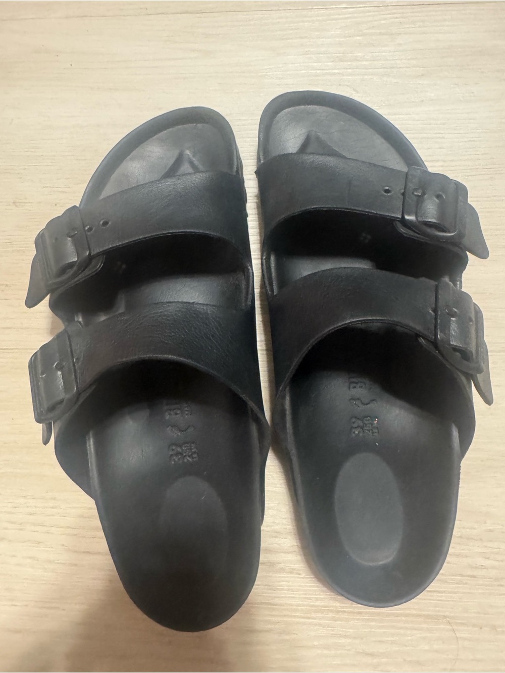 Birkenstocks Black Double-Buckle Slide Sandals